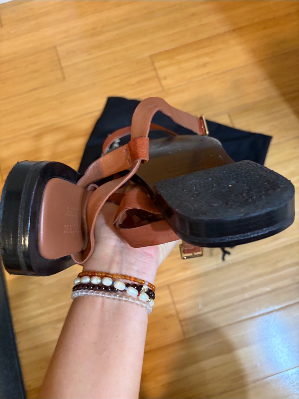 Matteau rust brown leather strappy sandals - Picture 5 of 6